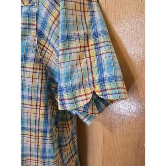 Vintage Plaid pearl Snap-Front Western Shirt Short Sleeves Dual Chest Pockets - Picture 5 of 8
